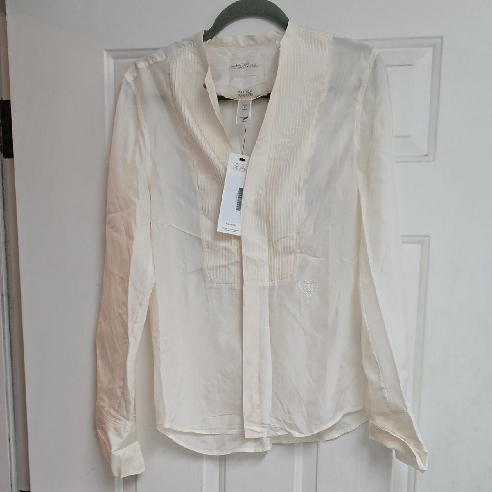 GIAMBATTISTA VALLI x H&M White Long Sleeve Blouse